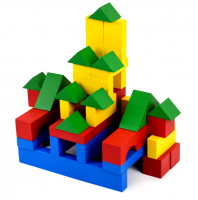 Конструктор детский деревянный "Строитель" настольный 44 элемента