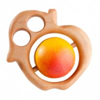 Деревянная погремушка с горохом и бубенцами "Спелое яблочко"