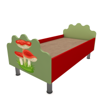 Кровать детская одноярусная "Грибок" 1232х632х600 мм (УФ-печать)