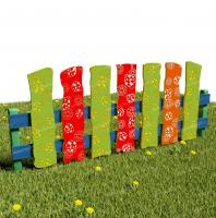 Забор из Экопластика "Божьи коровки в цветах"