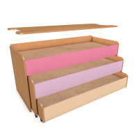 Кровать выкатная трехъярусная с крышкой (1484х656х720 мм)