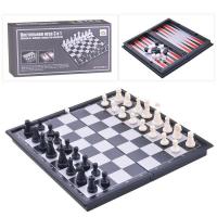 Настольная игра "Шахматы, шашки, нарды" на магнитах 3 в 1 в коробке