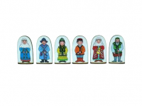 Набор кукол на подставке "Семья казахская" 6 шт. материал - фанера