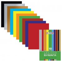 Бумага цветная двухсторонняя мелованная (10 цветов) 