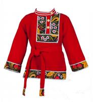 Косоворотка для взрослых "Илья Хохлома" красный габардин