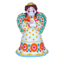 Дымковская игрушка "Ангел с птичкой"