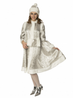 Карнавальный костюм для взрослых "Снегурочка" серебро