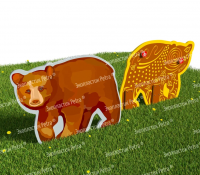 Двусторонний модуль с сенсорными элементами «Тактильный топиарий Медведь»