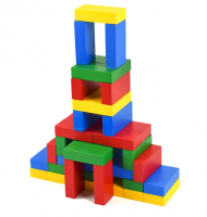 Конструктор детский деревянный "Строитель" Цветные кирпичики 40 шт.