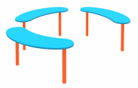 Лавочки фигурные, 3 шт.