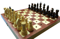 Деревянные шахматы с деревянной доской для слепых