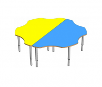 Стол "Ромашка", 2 лепестка регулируемый по высоте, d=1400 мм (ЛДСП)