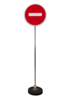 Знак дорожный типоразмер 40 на стойке с основанием