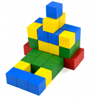 Конструктор детский деревянный "Строитель"  Цветные кубики 40 шт.