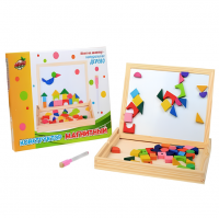 Конструктор магнитный с маркером и магнитной доской "Строим город" (50 деталей)