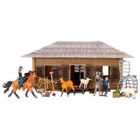 Набор фигурок животных серии "На ферме": Ферма игрушка, 23 фигурки домашних животных (лошади, козы, ослик), фермеров и инвентаря